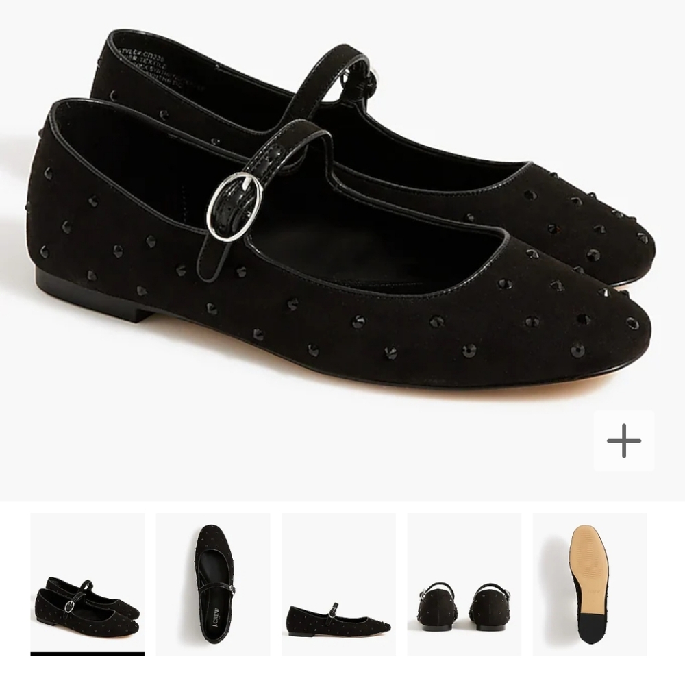 JCrew Factory Mary Jane Rhinestone Flats